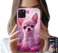 ETUI DO SAMSUNG GALAXY A81 - SŁODKA CHIHUAHUA NA RÓŻOWYM TLE KWIATAMI