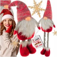 Skrzat Krasnal Świąteczny Teleskopowy Duży Gnom Wysoki 95cm Regulowany XXL