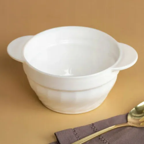 BULIONÓWKA AGNES 700 ML OPALOWA Z UCHWYTAMI MISKA OBIADOWA DO ZUPY KREMU na Arena.pl