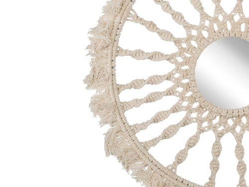 Lustro Ścienne Ø 55 Cm Beżowe Sinnar na Arena.pl