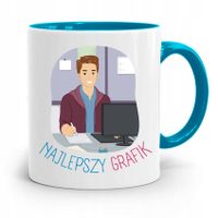 Kubek Błękitny Dla Grafika Najlepszy Grafik Z Nadrukiem Ze Zdjęciem