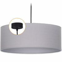 Lampa wisząca ABAŻUR 50 cm OPRAWA WISZĄCA 1x E27  SZARA VLORA czarny OPLOT