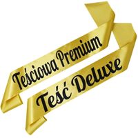 Komplet złotych szarf Teściowa Premium i Teść Deluxe