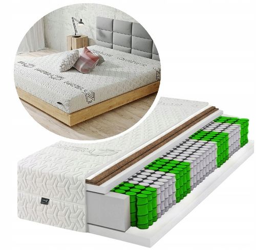 Materac 120x200 KOKOS x2 kieszeniowy H5 twardy pocket CARBON MAX na Arena.pl