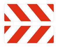 Pasy NAKLEJKI ODBLASKOWE ostrzegawcze 30x14 na maszyny budowlane 2 sztuki