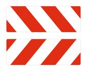 Pasy NAKLEJKI ODBLASKOWE ostrzegawcze 30x14 na maszyny budowlane 2 sztuki