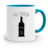 Kubek Błękitny Dla Strażaka Pół Strażak Z Nadrukiem Ze Zdjęciem