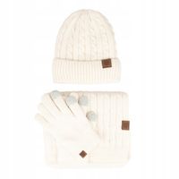 Alessio KOMPLET CZAPKA + KOMIN + RĘKAWICZKI DOTYKOWE ciepły POLAR ZIMOWY