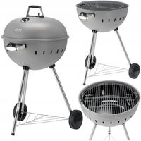 GRILL OGRODOWY WĘGLOWY OKRĄGŁY Z POKRYWĄ RUSZT XXL KÓŁKA POKRYWA 54CM YATO