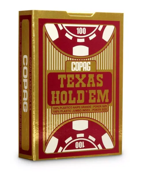 Karty do gry Texas Hold'em jumbo, czerwone zdjęcie 1