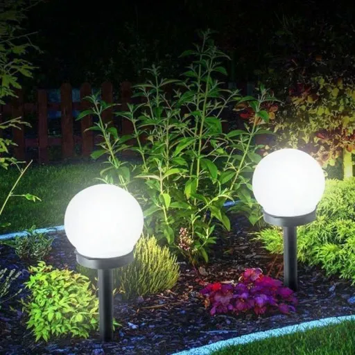 lampa solarna MLECZNA KULA lampka 15cm 4 LED P-015 zdjęcie 5
