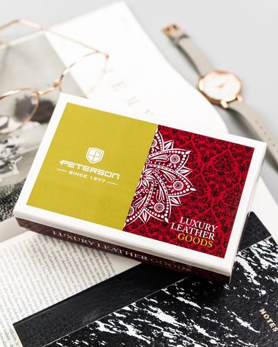 duży, skórzany portfel damski na zatrzask i bigiel - peterson na Arena.pl