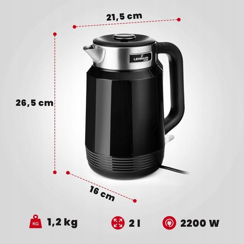 CZAJNIK ELEKTRYCZNY BEZPRZEWODOWY MOC 2200W BEZ ZBĘDNYCH BAJERÓW 2L na Arena.pl