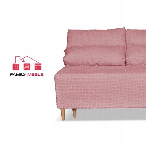 Kanapa sofa KIMO f. spania pojemnik Twisster c. róż sztruks na Arena.pl