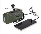 Radio survivalowe solarne, korbka, powerbank Fosco - SW1/SW2/FM/AM