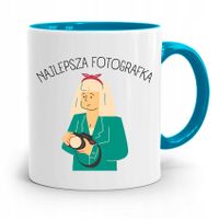 Kubek Błękitny Fotografa Najlepsza Fotografka Z Nadrukiem Ze Zdjęciem