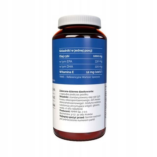 Omega 3 FORTE 1000 mg 330 EPA 220 DHA Witamina E Zdrowe Serce Mózg 120 kaps na Arena.pl