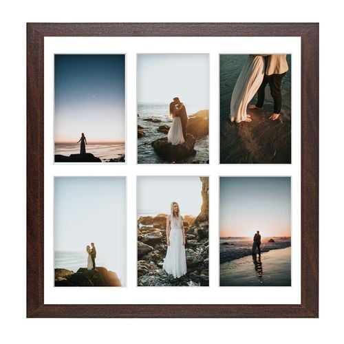 Ramka na 6 zdjęć Hekla 40x40x6 MDF galeria brązowy 1szt. na Arena.pl
