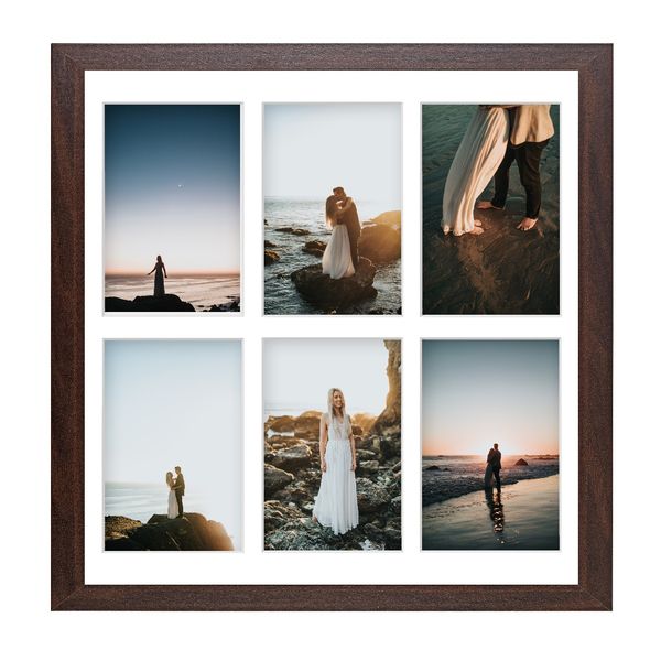 Ramka na 6 zdjęć Hekla 40x40x6 MDF galeria brązowy 1szt. zdjęcie 5