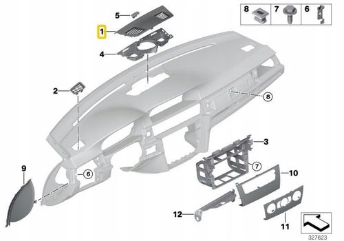 OE BMW OSŁONA GŁOŚNIKA CENTRALNEGO LOGIC7 BMW 3 E90 E91 E92 E93 51457123749 na Arena.pl
