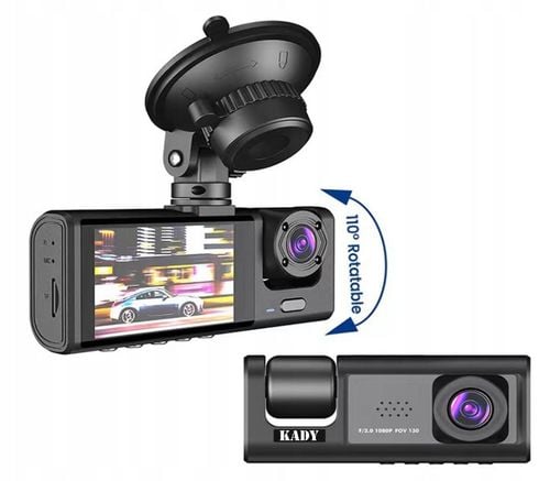 KAMERA SAMOCHODOWA WIDEOREJESTRATOR KADY FULL HD 3 KMAERY DO TAXI/UBER/BOLT na Arena.pl