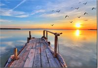 100 70CM OBRAZ PŁÓTNO DREWNIANY POMOST PŁÓTNO RAMA