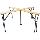 STÓŁ PIKNIKOWY BAROWY DREWNIANY KRZYŻOWY SKŁADANY