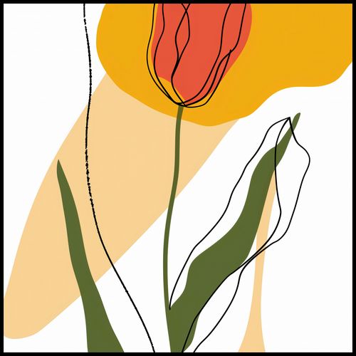 Plakat 100x100cm Przerysowany Tulipan na Arena.pl