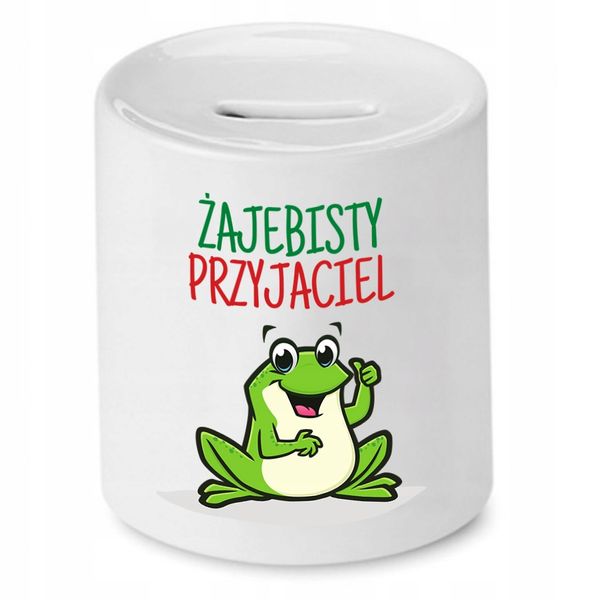 Skarbonka Dla Przyjaciela Żajebisty Przyjaciel Z Nadrukiem Ze Zdjęciem zdjęcie 1