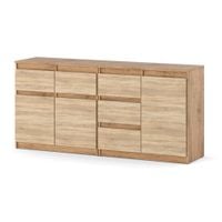 Komoda 160cm Szafka Nowoczesna 5 Szuflad Pojemna Do Salonu Dąb Wotan Sonoma