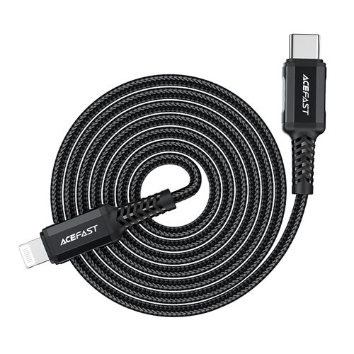 Kabel przewód MFI do iPhone USB-C - Lightning 30W 3A 1.8m czarny na Arena.pl