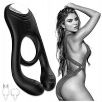 WIBRUJĄCY PERŚCIEŃ NA PENISA RING WIBRATOR DLA PAR nakładka DO ŁECHTACZKI