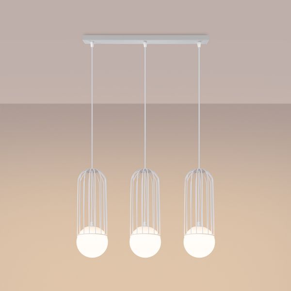 Lampa wisząca BRINA 3L biała zdjęcie 3