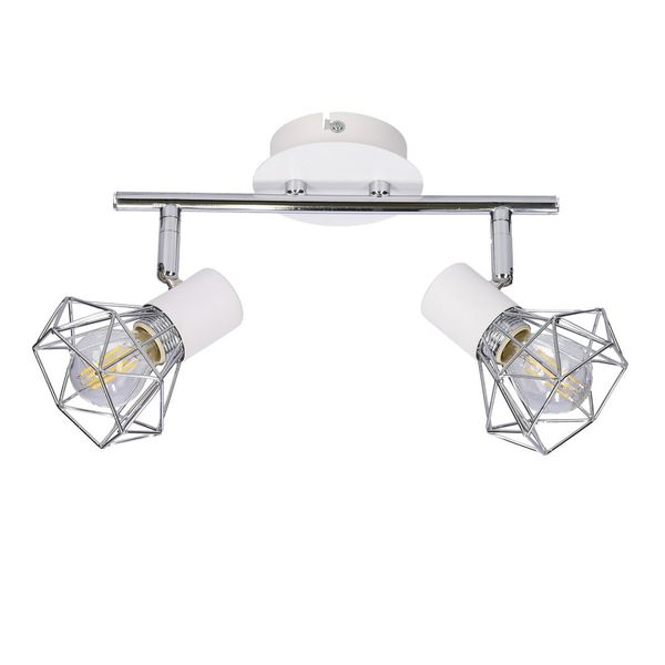 Verve listwa 2x40W E14 biały abażur chrom zdjęcie 2