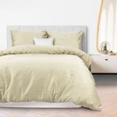 Pościel bawełniana 140X200 Satyna 100% Bawełna Kolor Krem W Klasyczne Pasy