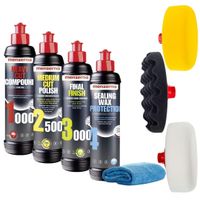 pasty polerskie pady hml 1000 2500 3000 + wosk + fibra 4x250ml menzerna