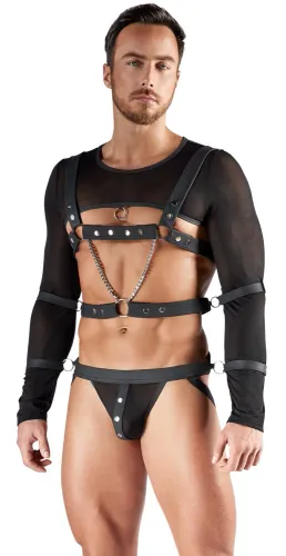 svenjoyment bondage zestaw powernet xl - top, uprząż, jockstrap, 4 mankiety na Arena.pl