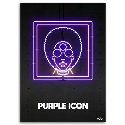 Deco Panel, Purpurowa ikona neon 70x100 na Arena.pl