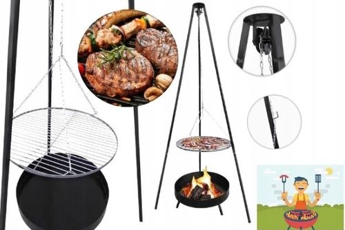 GRILL OGRODOWY WISZĄCY TRÓJNÓG PALENISKO WĘGLOWY 5 na Arena.pl