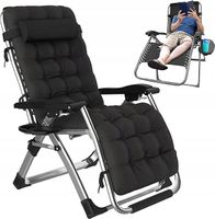 OGRODOWY FOTEL LEŻAK PLAŻOWY TURYSTYCZNY PODUSZKA ROZKŁADANY WYGODNY MOCNY