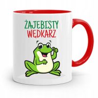 Kubek Czerwony Wędkarza Żajebisty Wędkarz Prezent Z Nadrukiem Ze Zdjęciem