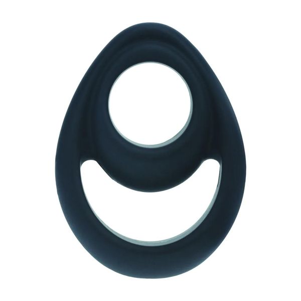 Double Ergo Silicone Cockring - Black zdjęcie 4