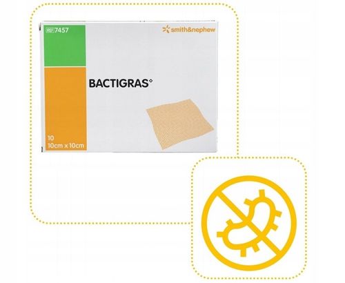 Opatrunek parafinowy z chlorhexydyną Smith&Nephew Bactigras 10x10cm 10 szt. na Arena.pl