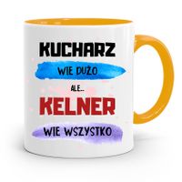 Dla Kelnera Kubek Żółty Kelner Wie Wszystko Z Nadrukiem Ze Zdjęciem