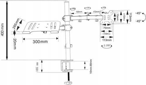 Uchwyt do monitora 10-32 i laptopa 12-17cali Biurkowy Regulowany na Arena.pl