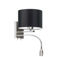 Czarny kinkiet z włącznikiem SENEGAL z reflektorem LED