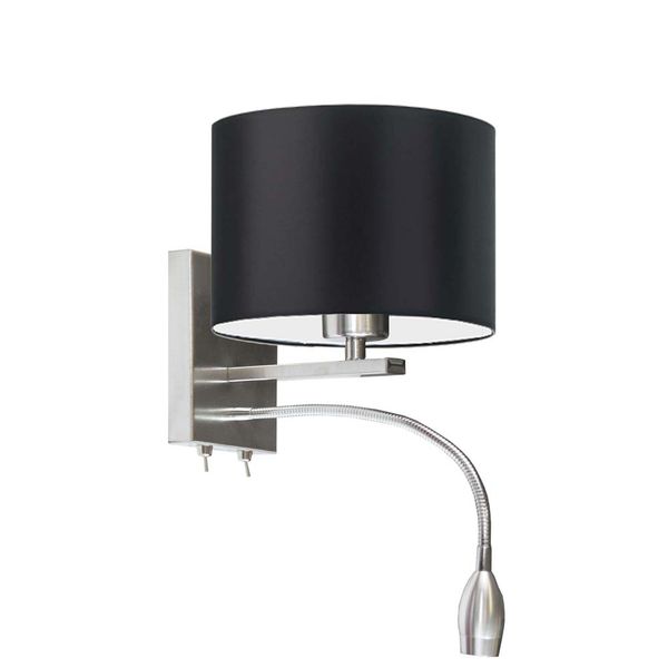 Czarny kinkiet z włącznikiem SENEGAL z reflektorem LED zdjęcie 1