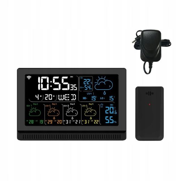 Stacja pogodowa pogody meteo TERMOMETR HIGROMETR WiFi TUYA BAROMETR ZEGAR zdjęcie 10