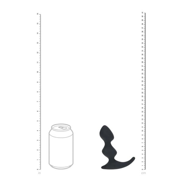 Full Double Ripple Silicone Prostate Massager - Black zdjęcie 7