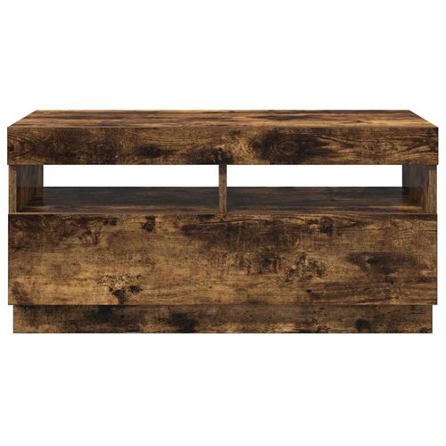 Szafka pod TV z oświetleniem LED, przydymiony dąb, 80x35x40 cm na Arena.pl